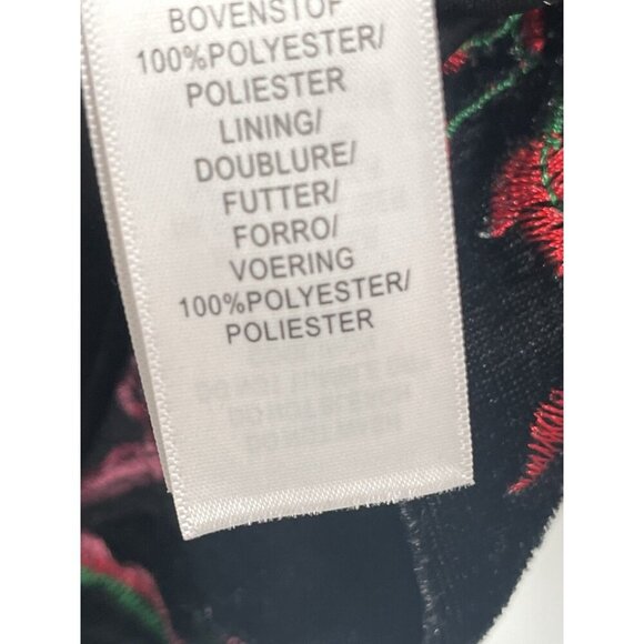 Aidan Mattox Black Velvet Floral Embroidered Dress Sz 6 Romantic Witchy Goth - Picture 5 of 6